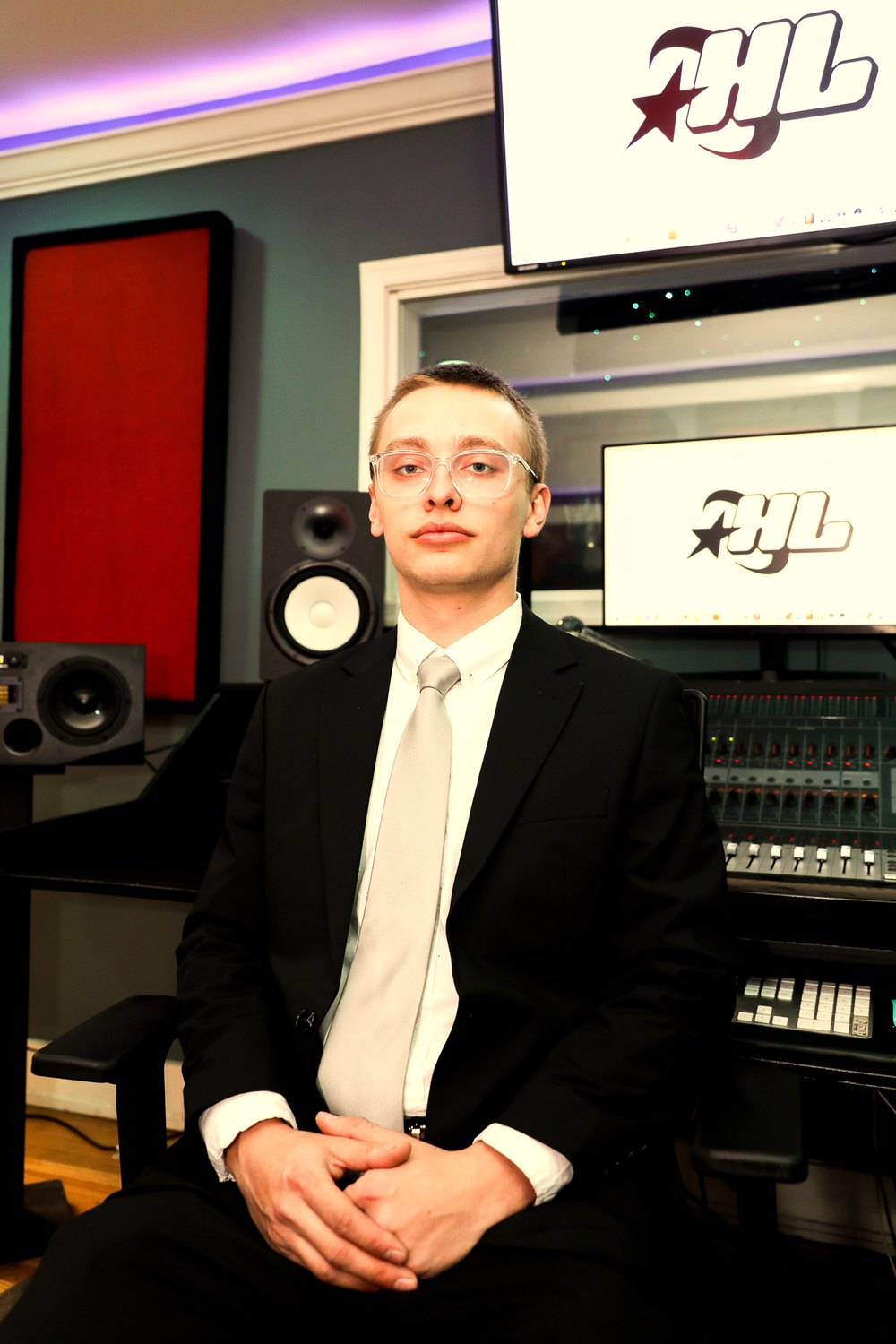 prod.mason at the mixing console at Highlife Studio, Baltimore